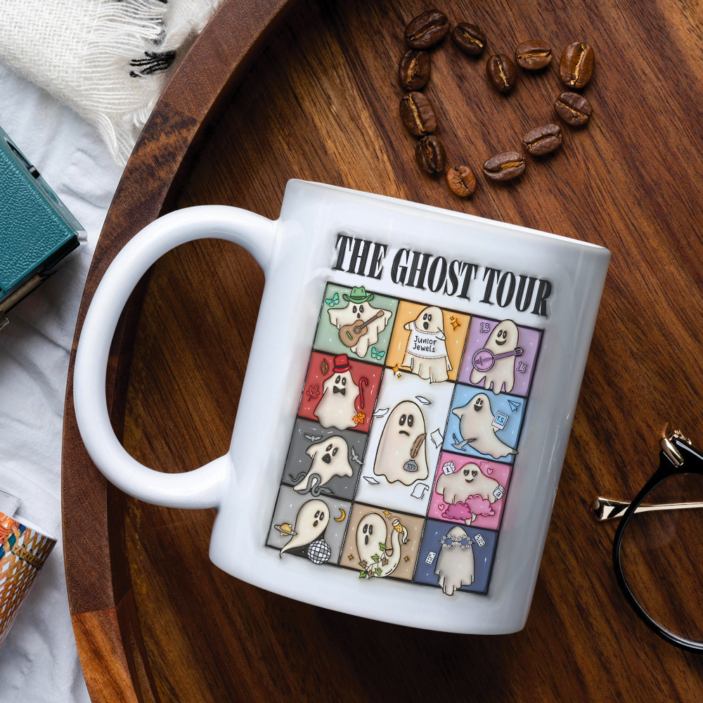 Personalized Ghost Tour Halloween Mug for Music Lovers