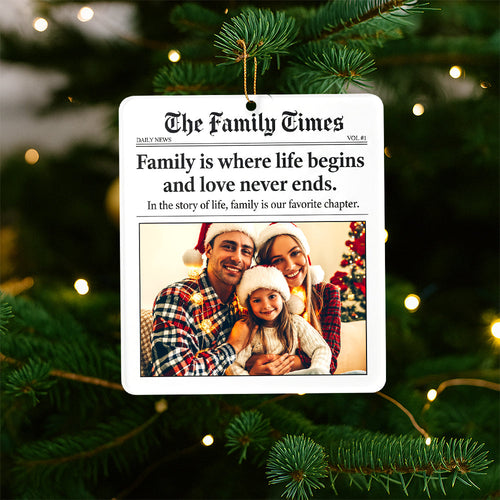 Family Is Where Life Begins - Personalized Christmas Ornament Ornament PopCulturePrints