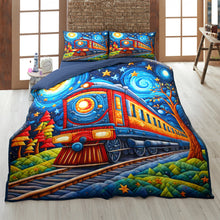 Load image into Gallery viewer, Whimsical Train Lovers Personalized Quilt Bed Set Blanket PopCulturePrints
