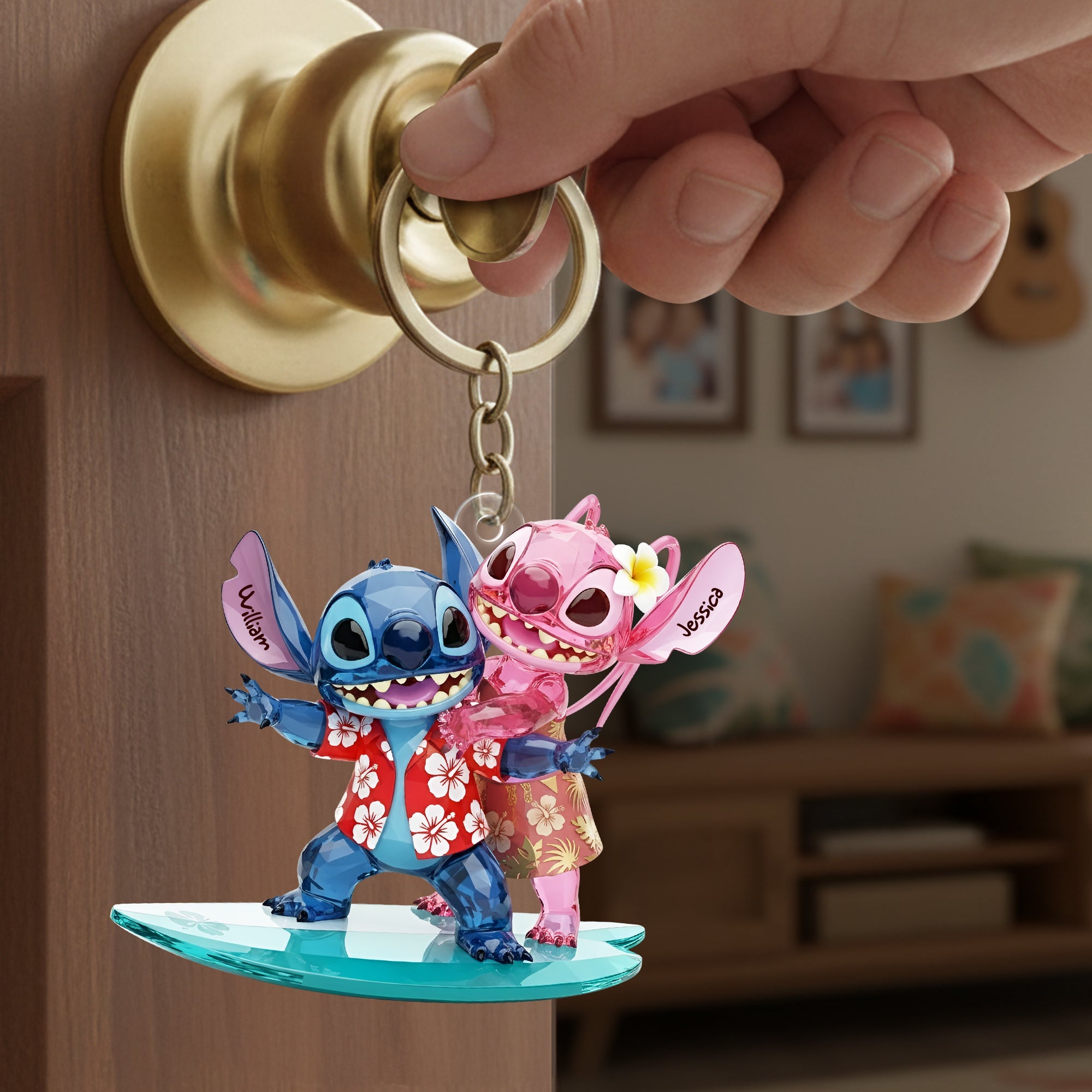 Seaside Adventure Duo Keychain - A Personalized Gift for Couples Keychains PopCulturePrints