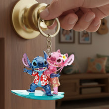 Load image into Gallery viewer, Seaside Adventure Duo Keychain - A Personalized Gift for Couples Keychains PopCulturePrints
