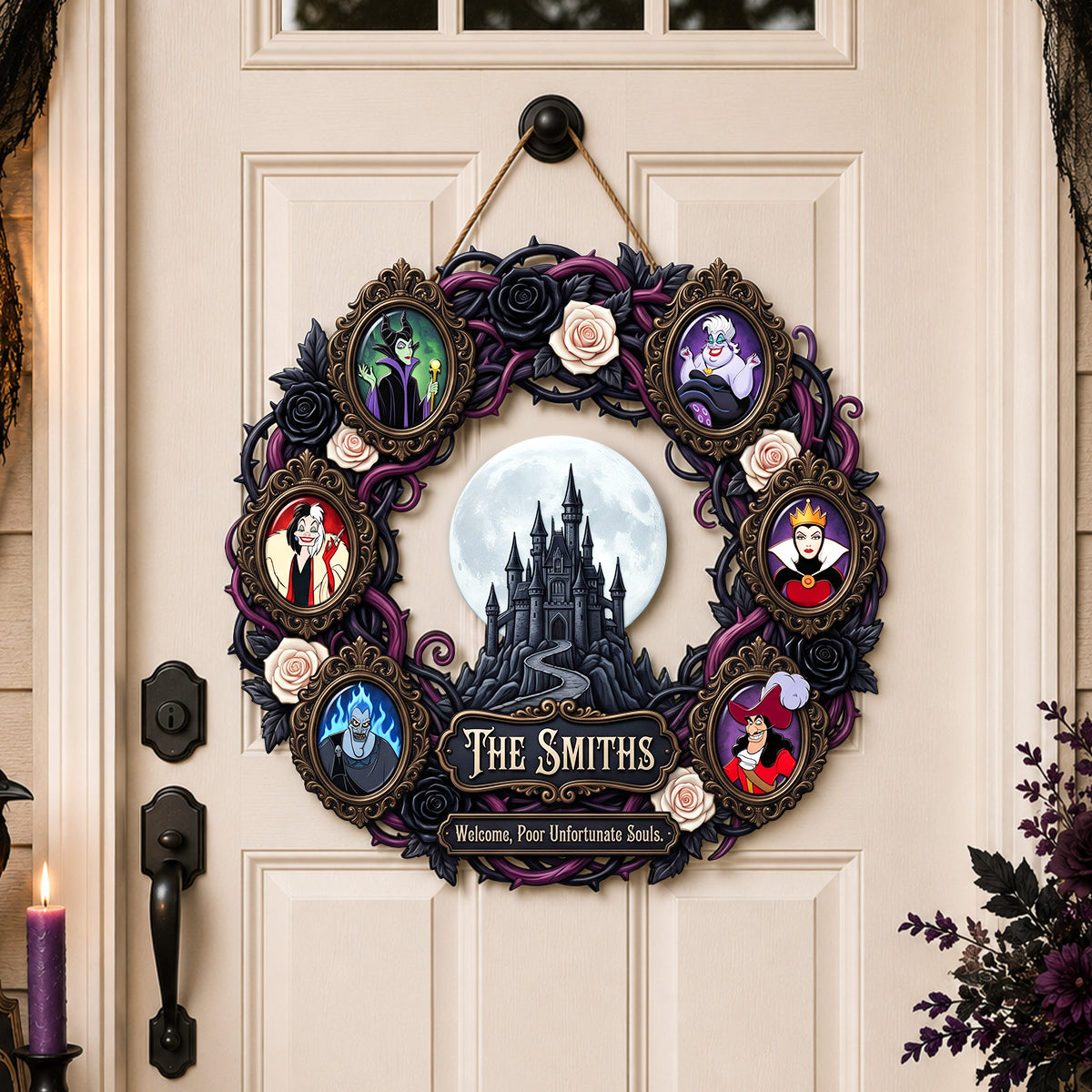 "Welcome, Poor Unfortunate Souls" - Villainous Night Acrylic Sign - Personalized Halloween Gift Acrylic Sign PopCulturePrints