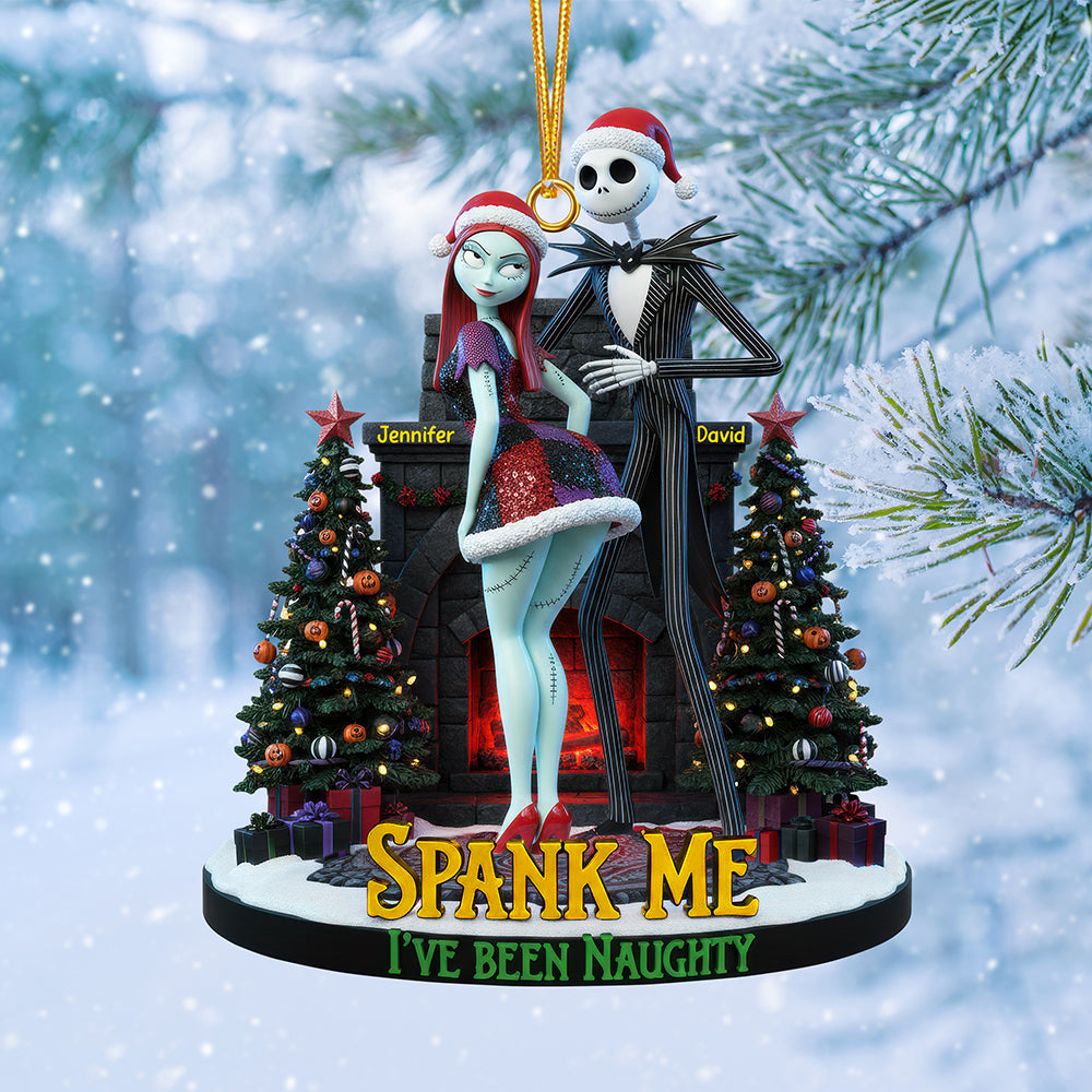Spank Me, I've Been Naughty - Personalized Naughty Couple Christmas Ornament Ornament PopCulturePrints