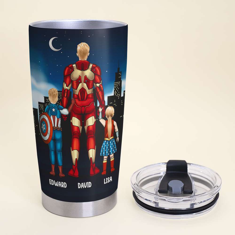 Personalized Hero Dad Tumbler - Not All Heroes Wear Spandex