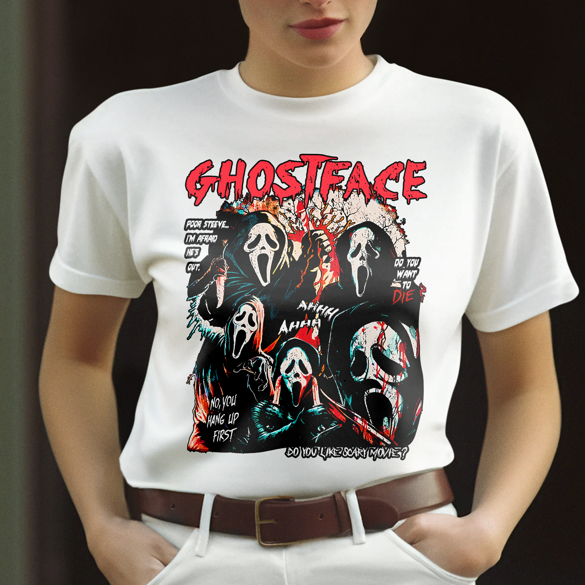 Halloween Ghostface Scream Fan Shirt