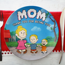 Load image into Gallery viewer, &quot;Thank You For Being You&quot; - Personalized Ceramic Round Plate - Gift for Mom, Grandma &amp; More Ceramic Round Plate PopCulturePrints
