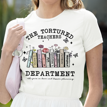 Load image into Gallery viewer, Funny Tortured Teachers Department T-Shirt - Perfect Gift for Educators
