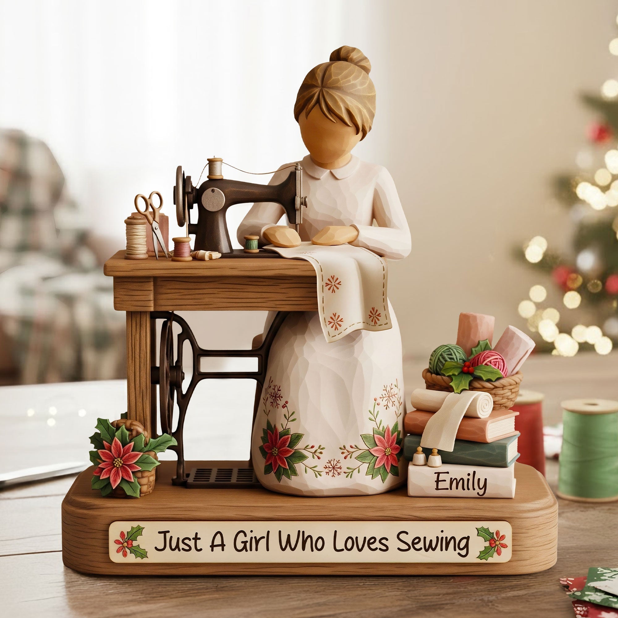 Just A Girl Who Loves Sewing - Personalized Gifts for Sewing Lovers Shaped Plaques PopCulturePrints