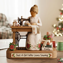 Load image into Gallery viewer, Just A Girl Who Loves Sewing - Personalized Gifts for Sewing Lovers Shaped Plaques PopCulturePrints
