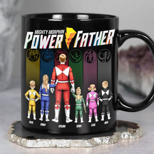 Personalized Power Family Black Mug for Dad Coffee Mug PopCulturePrints