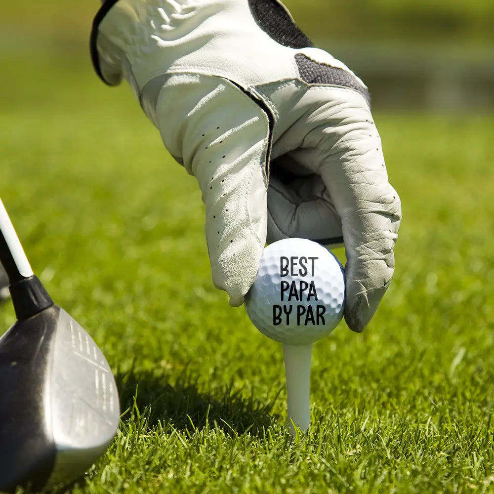 Best Daddy By Par - Custom Personalized Golf Ball Gift Golf Ball PopCulturePrints