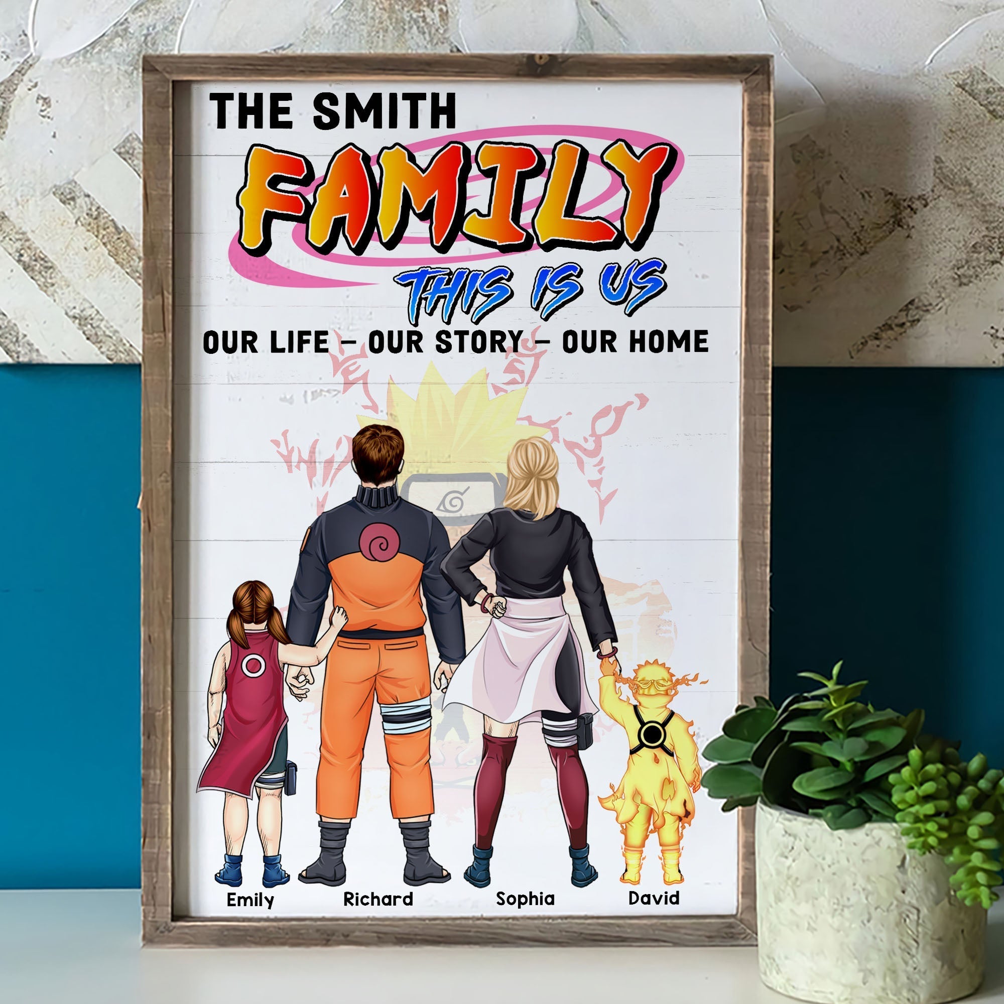 Personalized Naruto-Themed Family Canvas Print Poster & Canvas PopCulturePrints