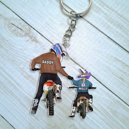 “Ride Together, Bond Forever” - Personalized Keychain for Dad and Kids - Perfect Gift for Father's Day Keychains PopCulturePrints