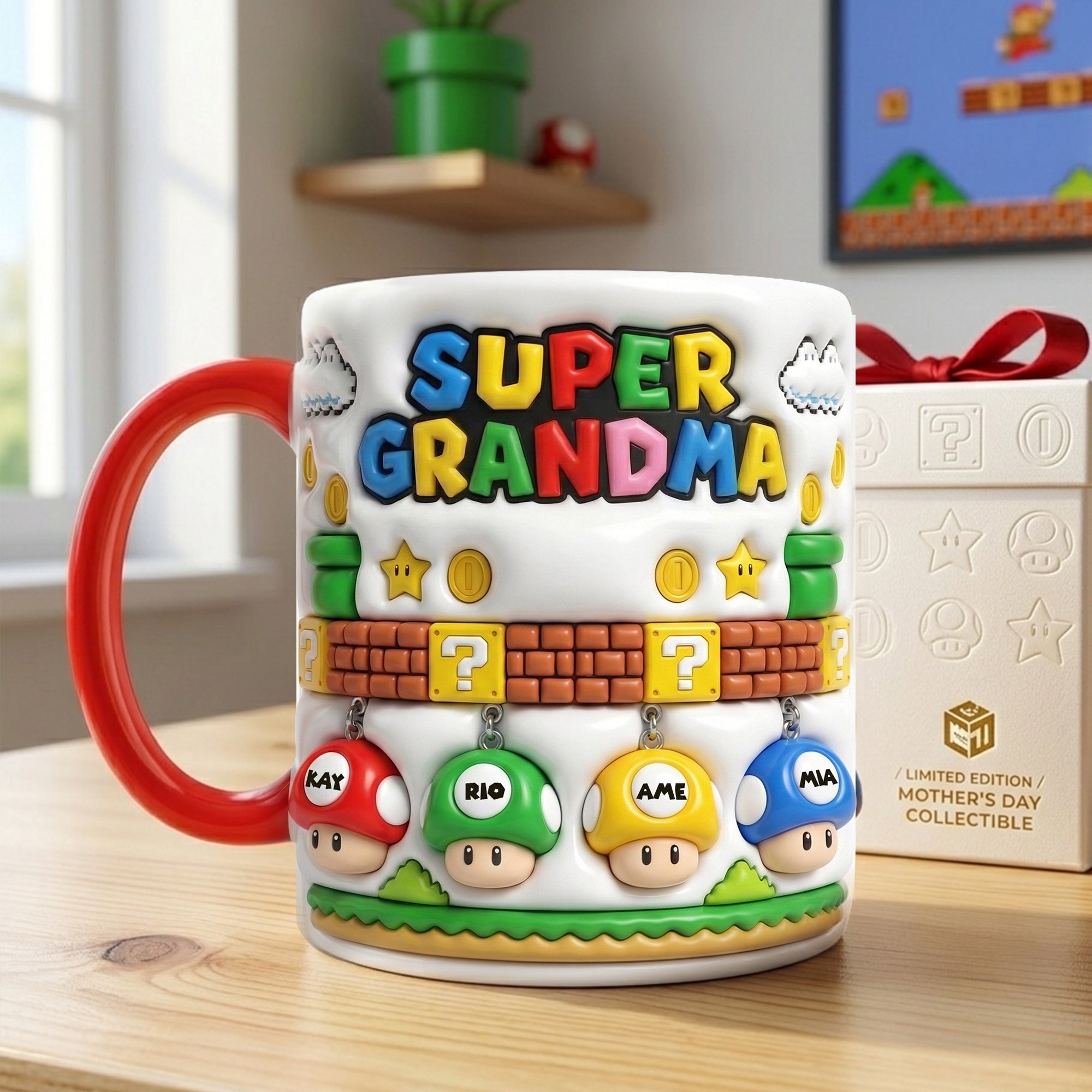 “Super Mom: The Hero of Every Game!” - Personalized Coffee Mug for Moms & Kids - Perfect Mother's Day Gift Coffee Mug PopCulturePrints