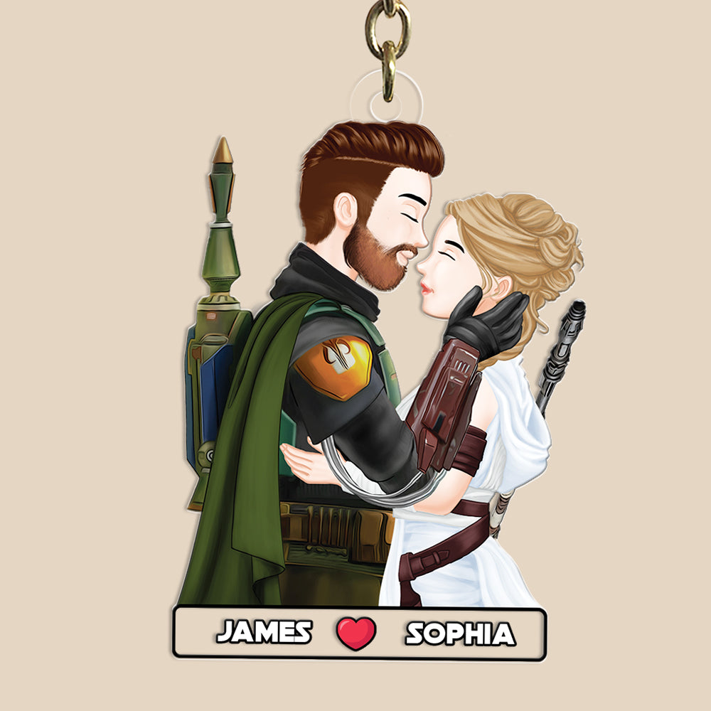 Custom Couple Keychain - Personalized Romantic Gift Keychains PopCulturePrints