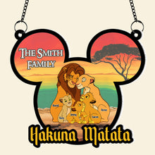 Load image into Gallery viewer, Personalized Hakuna Matata Family Ornament - Lion King Themed
