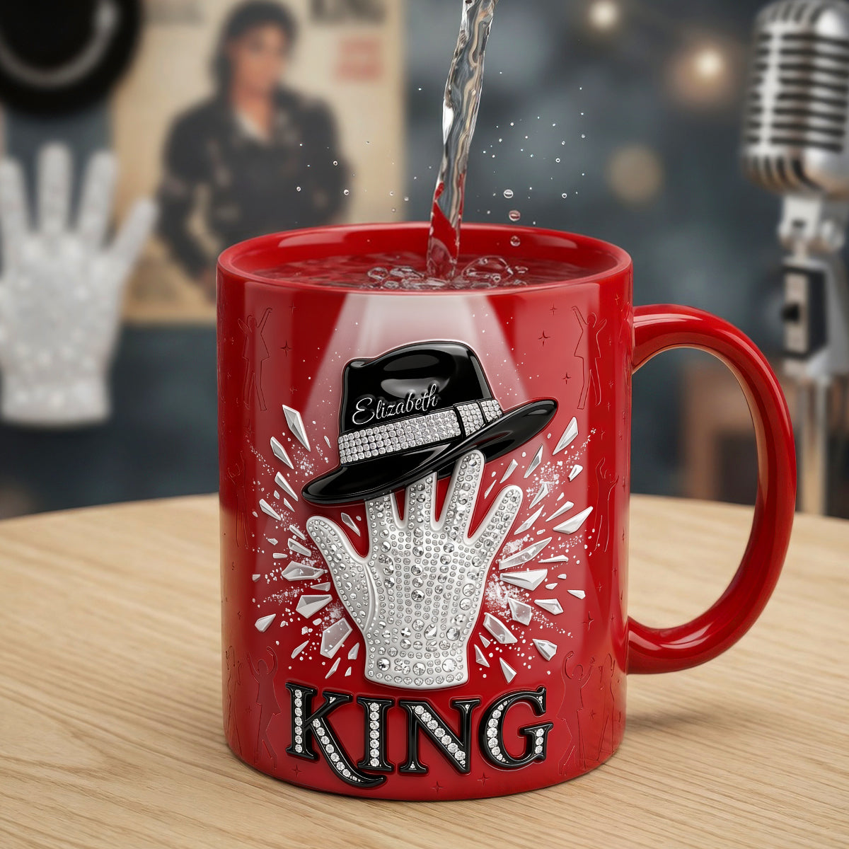 “Feel the Beat!” - King Style Glitter Glove Mug - Personalized Gift for Music Lovers Coffee Mug PopCulturePrints