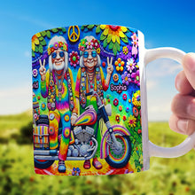 Load image into Gallery viewer, Custom Hippie Couple Mug | Personalized Valentine&#39;s Day Gifts for Peace Lovers Coffee Mug PopCulturePrints
