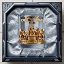 Load image into Gallery viewer, "Join the Drunk Dad Side" - Personalized Round Glass for Dad, Grandpa, and More Glass PopCulturePrints
