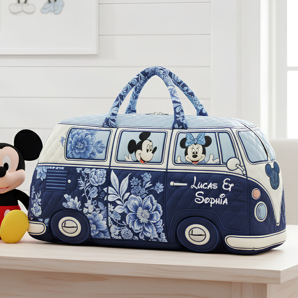 Love on the Go - Personalized Quilted Duffle Bag for Couples Quilted Duffle Bag PopCulturePrints