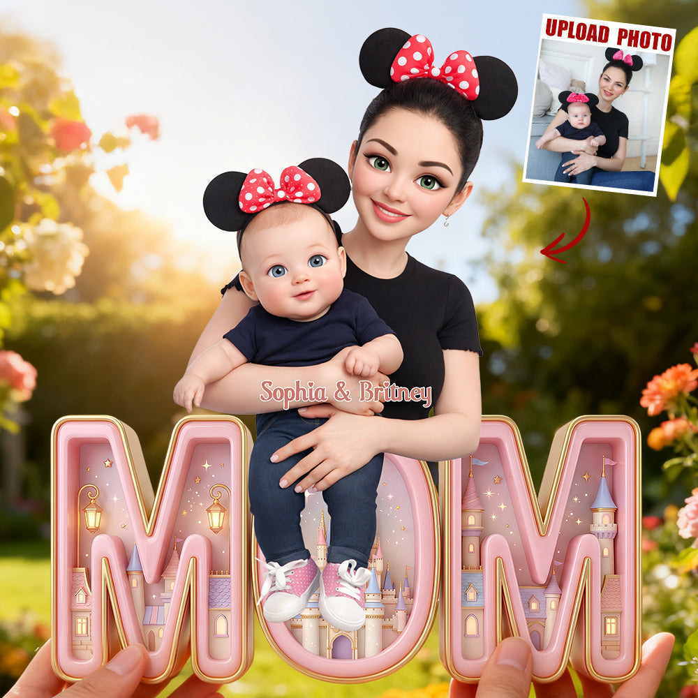 “A Mother's Love is Forever” - Custom Mom and Kids Acrylic Plaque - Personalized Gifts for Mom and Grandma Shaped Plaques PopCulturePrints