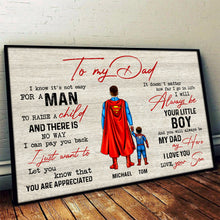 Load image into Gallery viewer, Hero Dad Personalized Canvas Print - Perfect Father&#39;s Day Gift Poster &amp; Canvas PopCulturePrints

