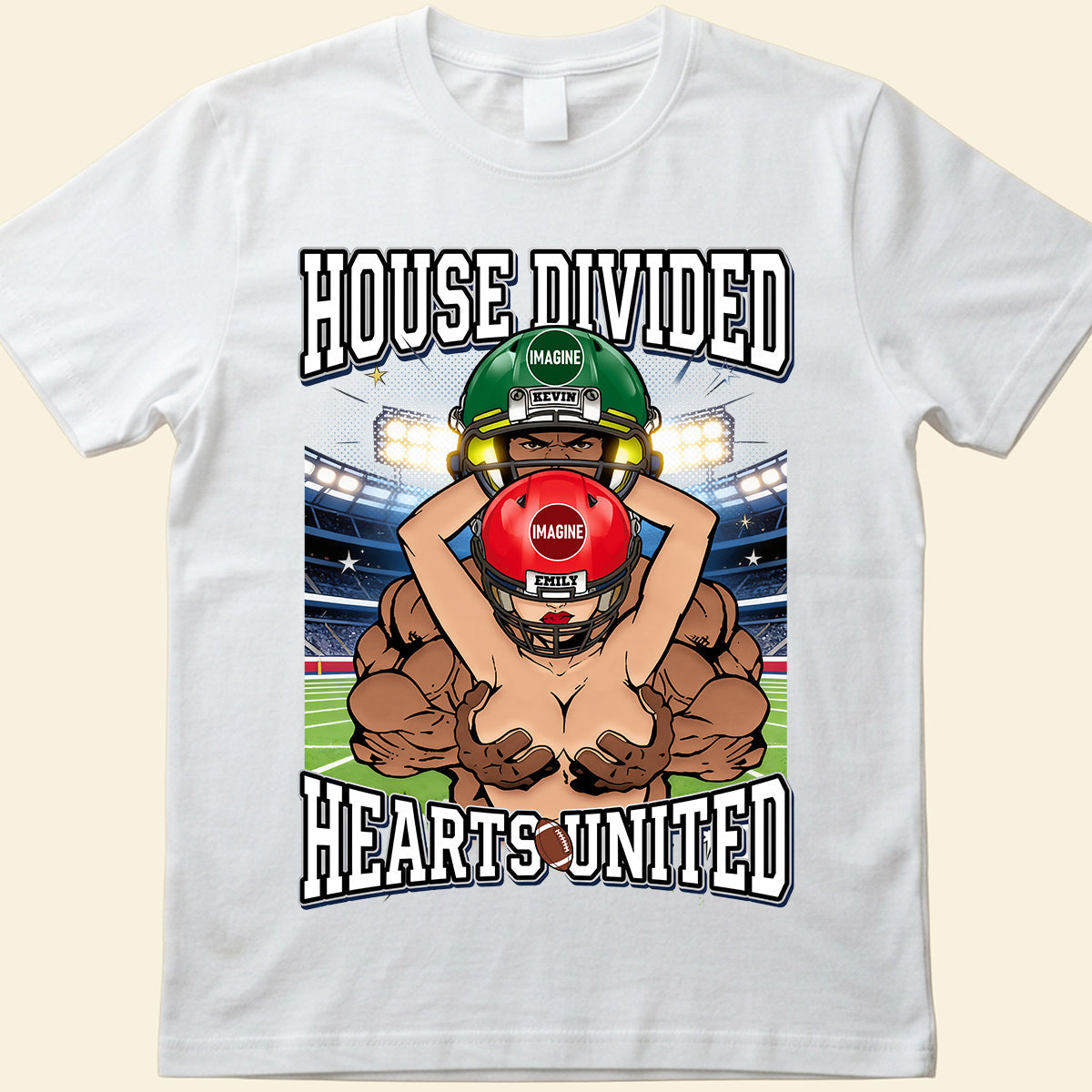 “House Divided, Hearts United” – Funny Couple Sport Shirt - Personalized Gift for Couples