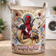 Load image into Gallery viewer, He Died For Your Stains Quilted Laundry Basket - Personalized Gifts For Christians 04patn110726 Laundry Basket PopCulturePrints
