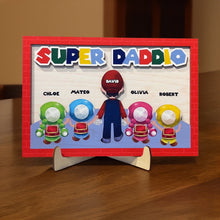 Load image into Gallery viewer, Super Dad Personalized Wood Sign - Custom Names Wood Sign PopCulturePrints
