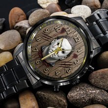 Load image into Gallery viewer, “Time for Action” - Dreadful Characters Men's Watch - Personalized Gift for Horror Fans Men's Watch PopCulturePrints
