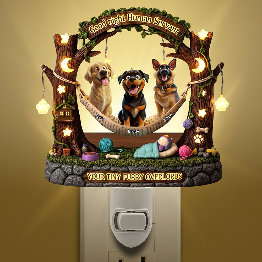 Good Night Human Servant - Furry Overlord Night Light - Personalized Gifts for Dog Lovers Night Lights PopCulturePrints
