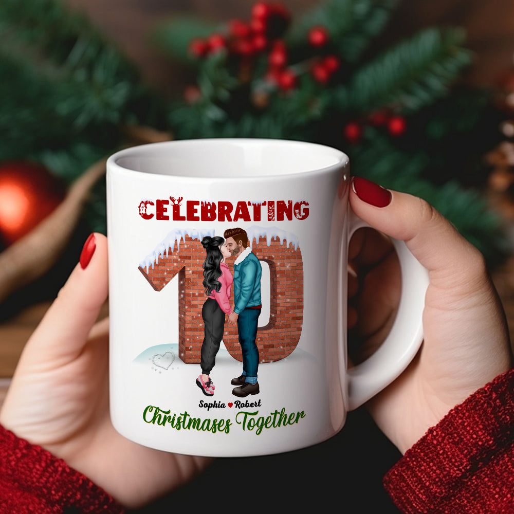 Personalized Christmas Couple Mug - Celebrating Love