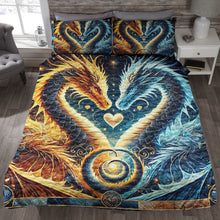 Load image into Gallery viewer, Personalized Dragon Couple Lovers Quilt Bedding Set - Unique Romantic Gift Blanket PopCulturePrints
