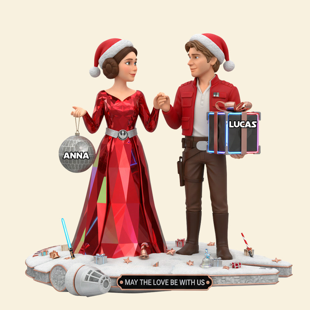 "May The Love Be With Us" - Personalized Christmas Ornament for Couples - Unique Gift for Him and Her Ornament PopCulturePrints
