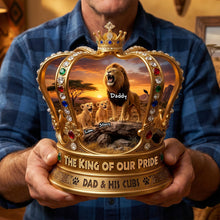 Load image into Gallery viewer, The King of Our Pride - Personalized Roaring Dad Acrylic Plaque - Gift for Dads, Grandpas &amp; More Shaped Plaques PopCulturePrints
