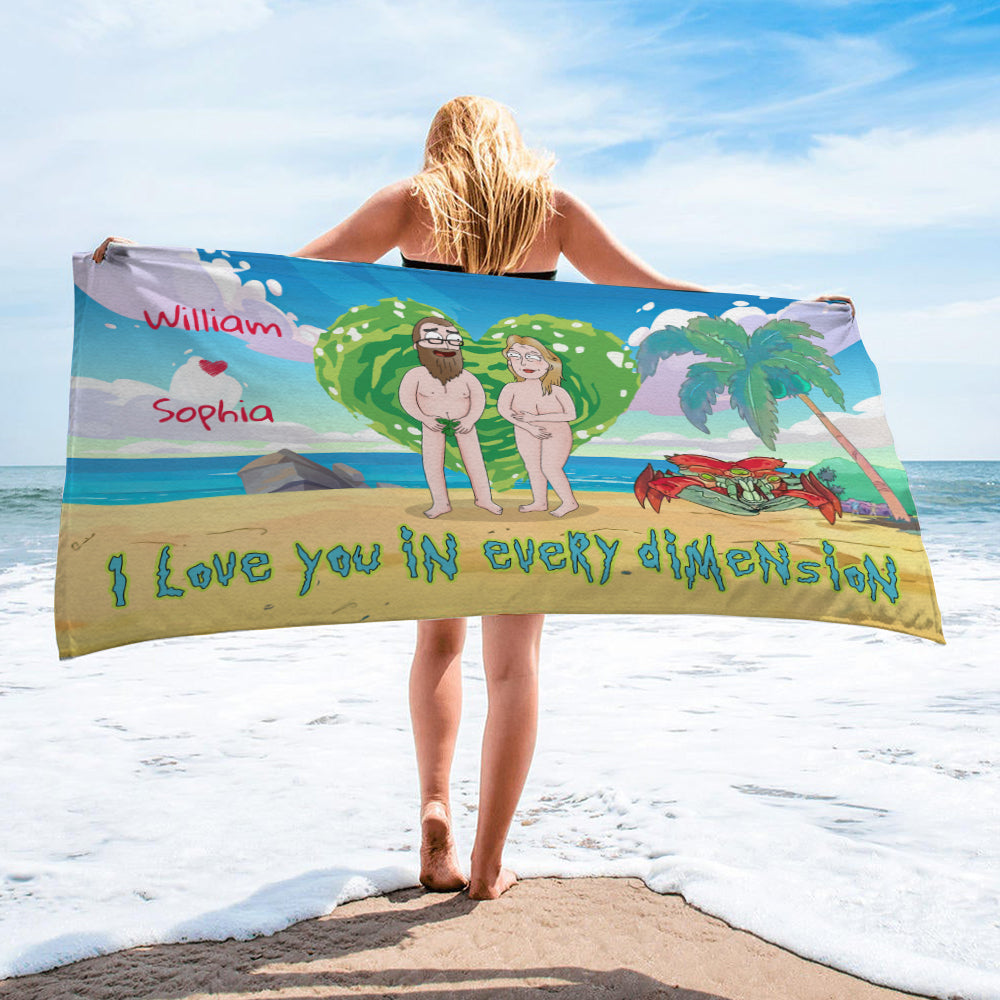 Personalized Magical Couple Wood Sign Beach Towel PopCulturePrints