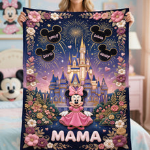 Load image into Gallery viewer, “Make Her Feel Like Royalty” - Fairytale Castle Mom Blanket - Personalized Gift for Mom, Grandma, Special for Mother's Day Blanket PopCulturePrints
