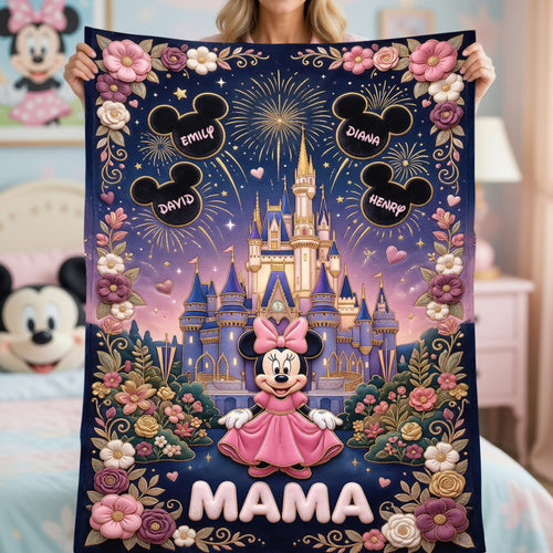 “Make Her Feel Like Royalty” - Fairytale Castle Mom Blanket - Personalized Gift for Mom, Grandma, Special for Mother's Day Blanket PopCulturePrints
