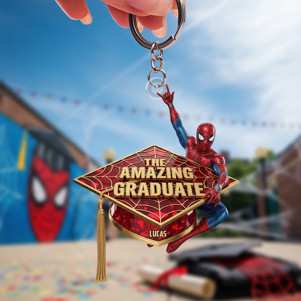 Celebrate Achievements with The Amazing Graduate - Personalized Graduate Gift Keychains PopCulturePrints