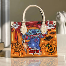 Load image into Gallery viewer, Personalized Halloween Horror Character Leather Bag - Stitch Edition Leather Bag PopCulturePrints
