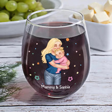 Load image into Gallery viewer, You&#39;re Doing A Great Job Mommy - Personalized Stemless Wine Glass for New Moms Wine Glass PopCulturePrints
