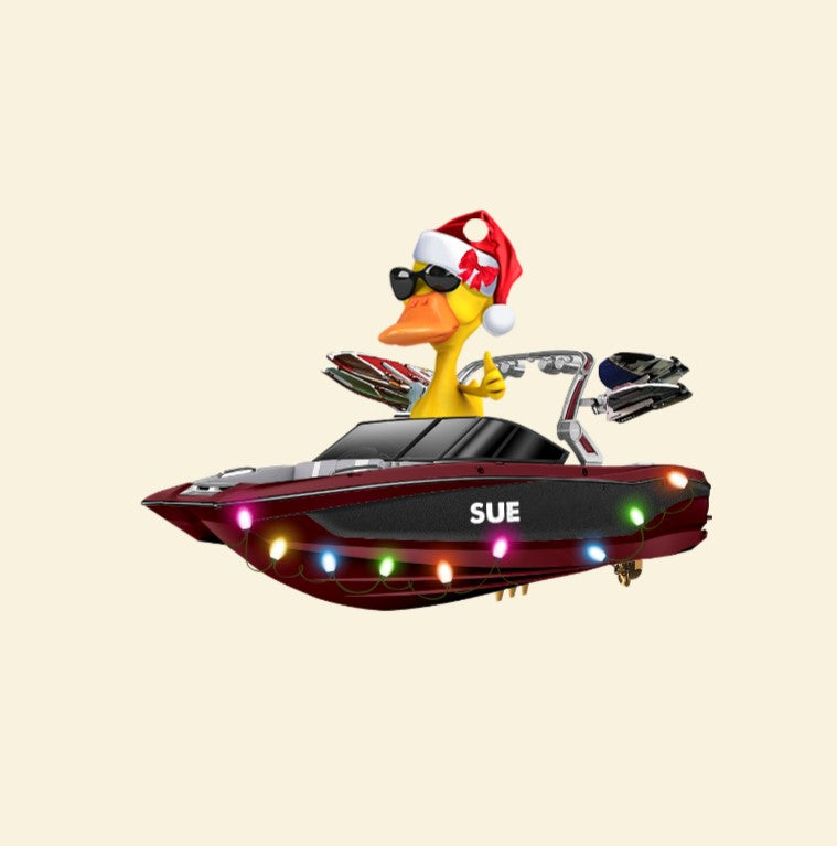 Wakeboarding Ducks Personalized Christmas Ornament - Customized Gifts for Wakeboarder