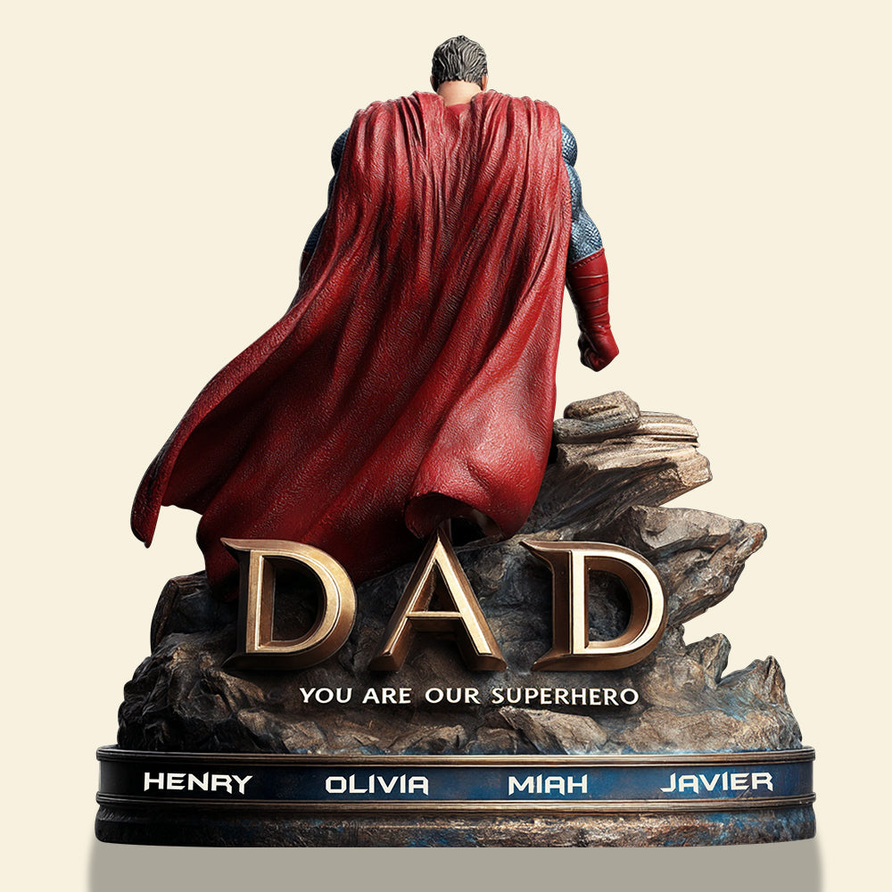 "You Are Our Superhero" - Super Dad Plaque, Personalized Gift For Dad, Grandpa, and Father Figures Shaped Plaques PopCulturePrints