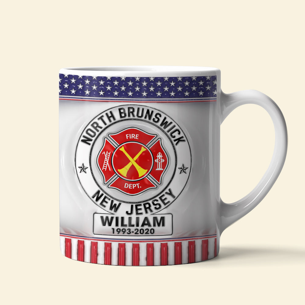 Personalized Firefighter Rank Badge Mug - Customizable Gift Coffee Mug PopCulturePrints