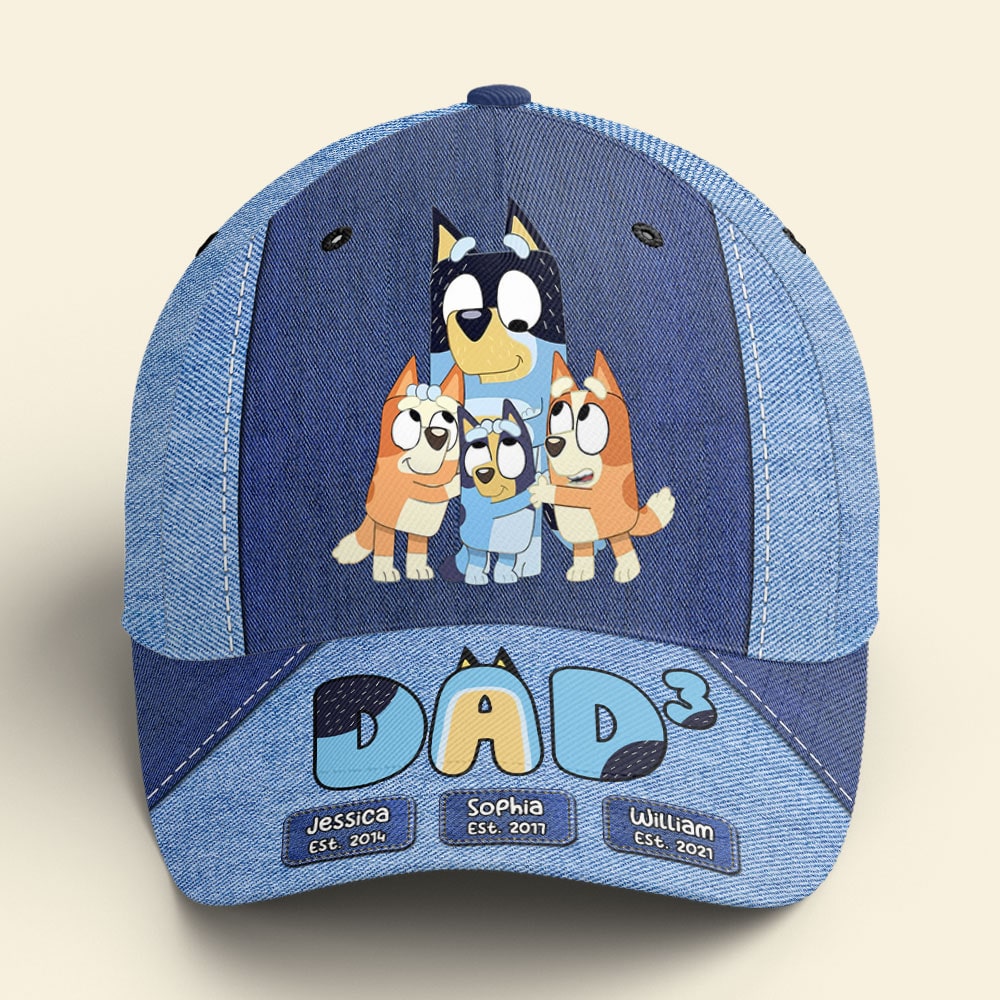 Personalized Cartoon Family Cap - Custom Names and Year Est.