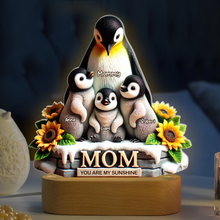 Load image into Gallery viewer, You Are My Sunshine - Personalized Penguin Mom Led Light - Unique Gift for Mom and Grandma Led Night Light PopCulturePrints
