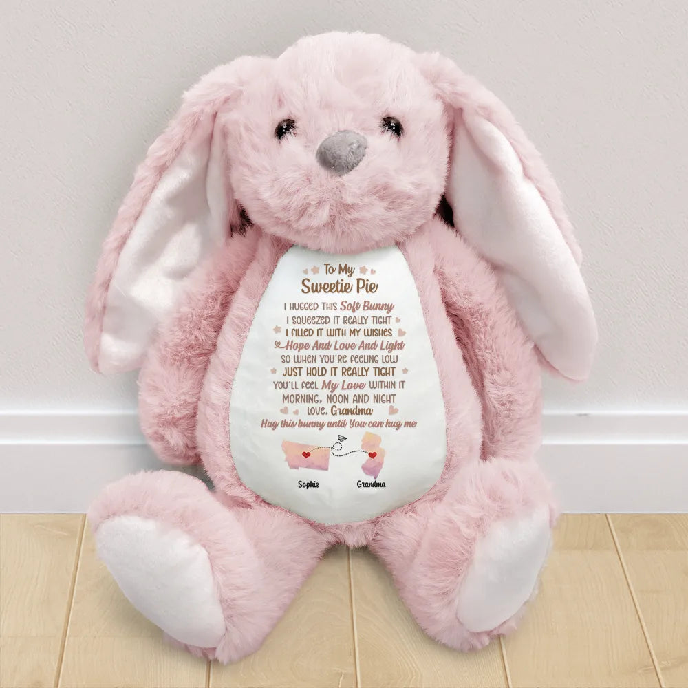 To My Granddaughter - I Filled It With My Wishes - Personalized Soft Toy Bunny Gift Soft Toy Bunny PopCulturePrints
