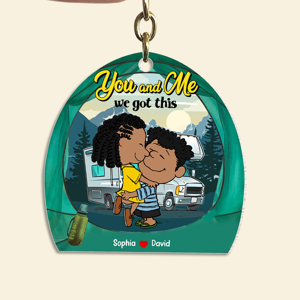 Customizable Couple Keychain - You and Me We Got This Keychains PopCulturePrints