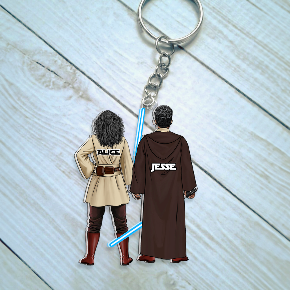 Custom Couple Keychain - Star Wars Inspired Gift for Fans Keychains PopCulturePrints