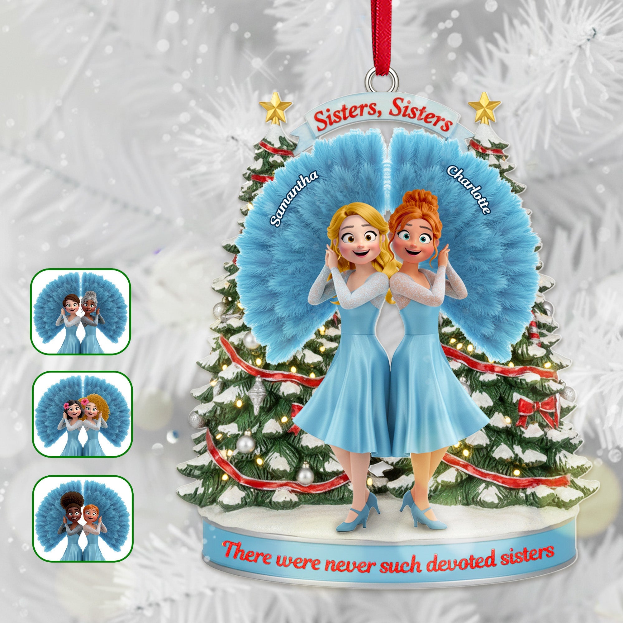 Sisters, Sisters - Personalized Ornament Gift for Your Special Sisters Ornament PopCulturePrints